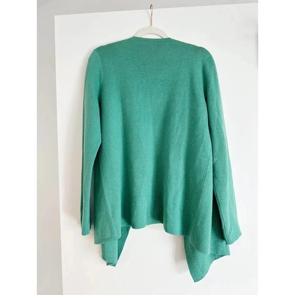 Talbots Green Open Front Cardigan Size Medium Petite - Picture 2 of 7